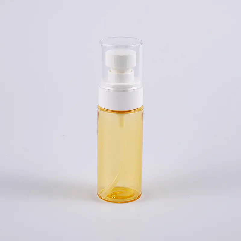 Semi-transparent farge rund form 50 ml PETG tykkvegg lotionflaske med plastsprøytepumpe 