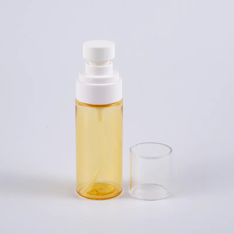 Semi-transparent farge rund form 50 ml PETG tykkvegg lotionflaske med plastsprøytepumpe 