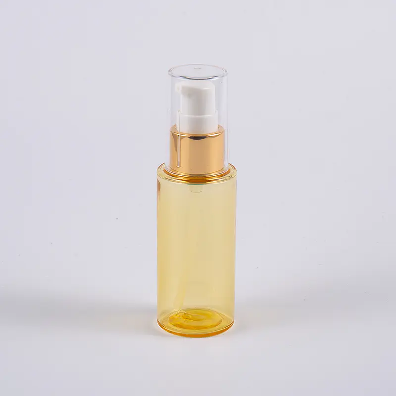 Semi-transparent farge rund form 50ml PETG tykkvegg lotionflaske med pumpe 