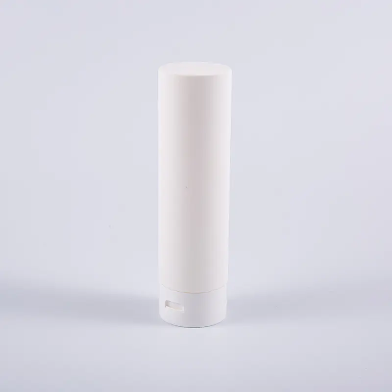 Hvit Soft Touch rund omvendt 180 ml PE hårbalsam renseflaske med flip-top-hette