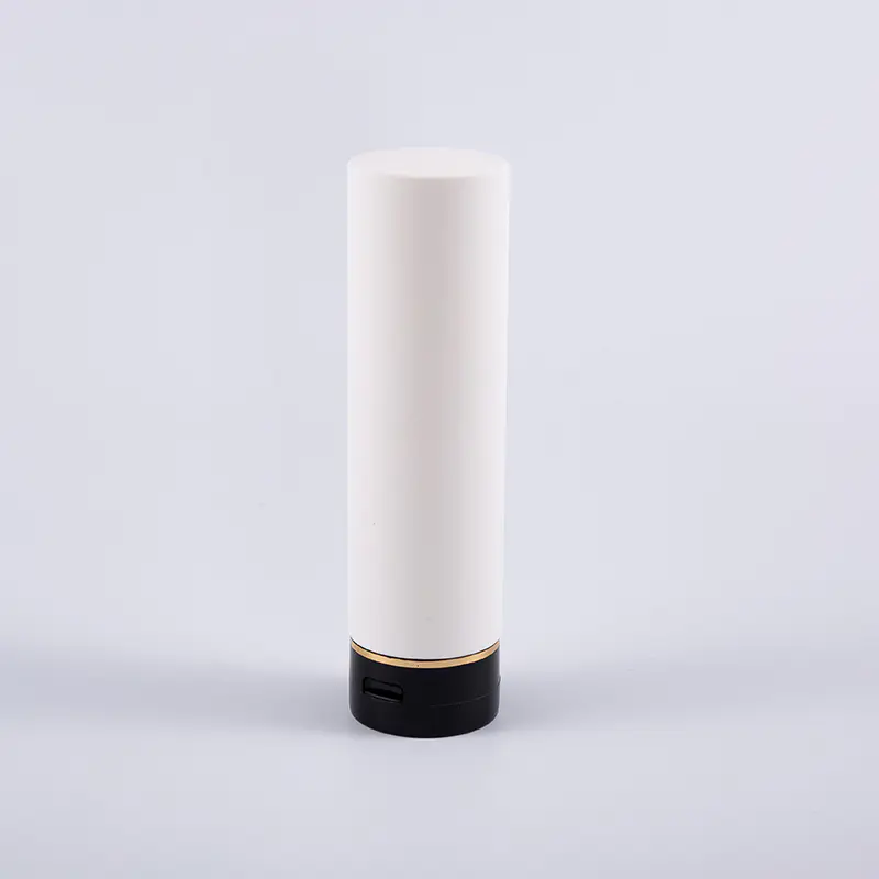 Hvit Soft Touch rund omvendt 180 ml PE hårbalsam renseflaske med flip-top-hette