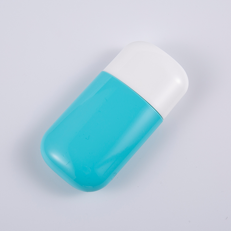 30 ml og 50 ml blå PE solkremflaske med UV-beskyttelse