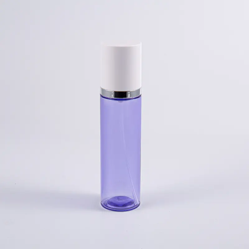 Lilla farge 35 ml rund serumlotionflaske med aluminiumspumpe