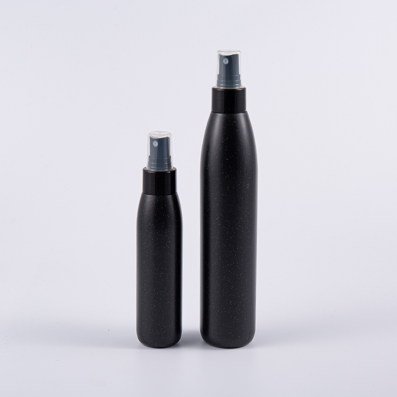 100 ml & 250 ml PE-flaske – Sort med perlefinish plastpumpedispenser