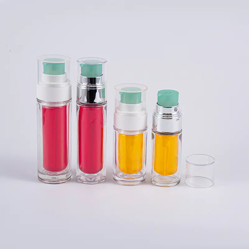 Klar PETG-flaske med flerlags kompositt-innerpose 30 ml 50 ml vakuumflaske med pumpe