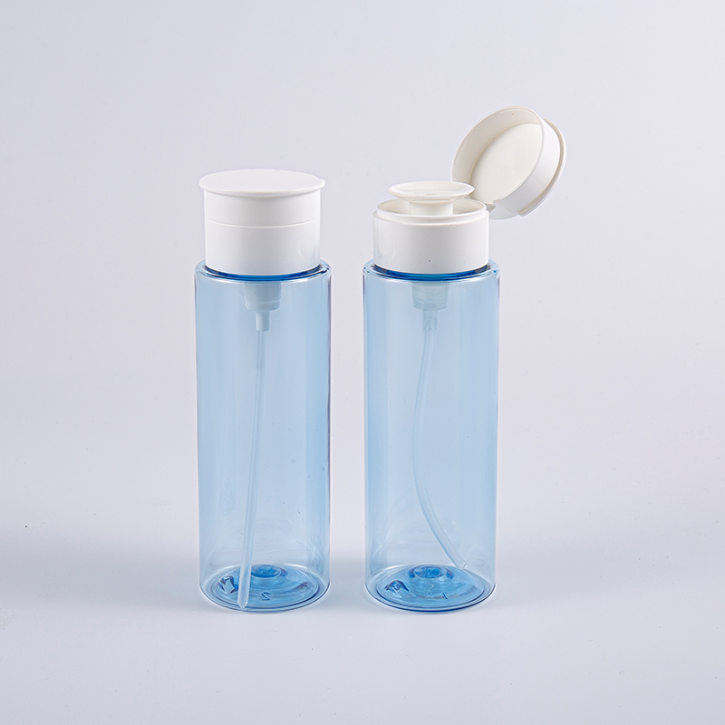 200 ml transparente blå sminkefjernerflasker