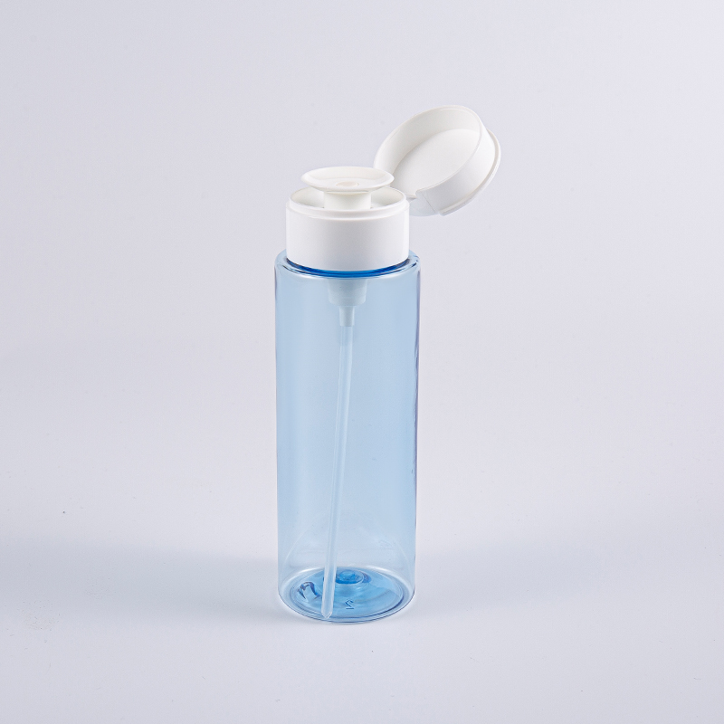 200 ml transparente blå sminkefjernerflasker