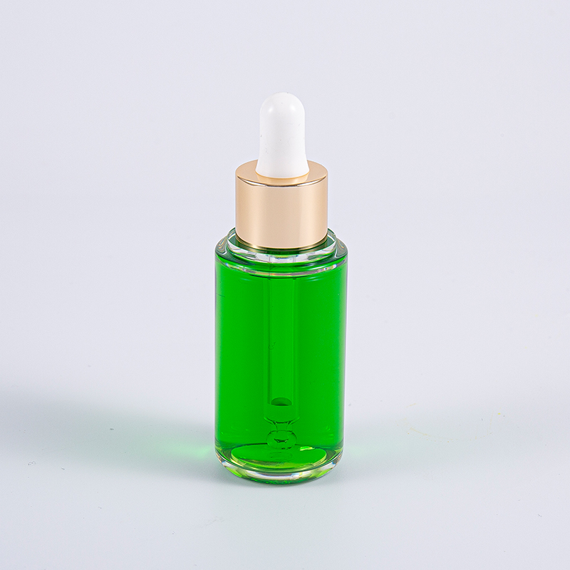 Høykvalitets 35 ml rund lotionflaske med aluminiumspumpe Reisebruk